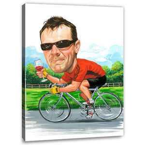 Karikatur vom Foto - Sportlicher Radler (cju150) - Lustige individuelle Karikatur vom eigenen Foto