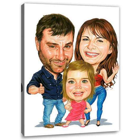 Karikatur vom Foto - Familie (cju331) - Lustige individuelle Karikatur vom eigenen Foto