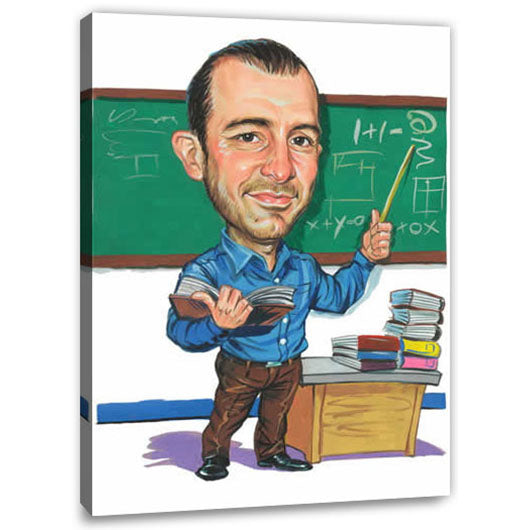 Karikatur vom Foto - Lehrer (cju338) - Lustige individuelle Karikatur vom eigenen Foto