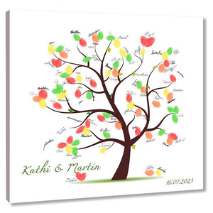 Fingerabdruck-Leinwand - Ehebaum braun - Fingerabdruck Leinwand