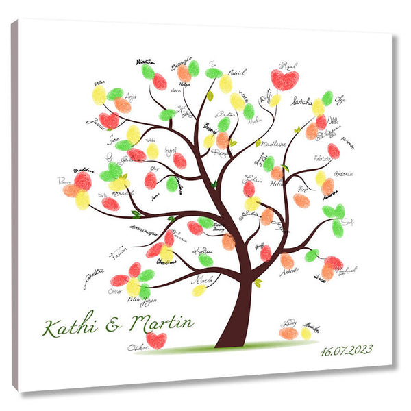 Fingerabdruck-Leinwand - Ehebaum braun - Fingerabdruck Leinwand