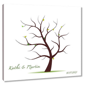 Fingerabdruck-Leinwand - Ehebaum braun - Fingerabdruck Leinwand