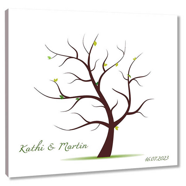 Fingerabdruck-Leinwand - Ehebaum braun - Fingerabdruck Leinwand