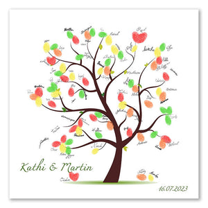 Fingerabdruck-Leinwand - Ehebaum braun - Fingerabdruck Leinwand