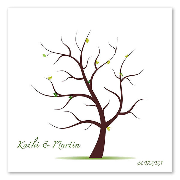 Fingerabdruck-Leinwand - Ehebaum braun - Fingerabdruck Leinwand