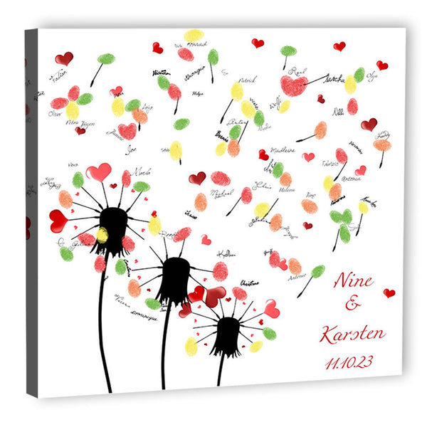 Fingerabdruck-Leinwand - Pusteblume - Fingerabdruck Leinwand