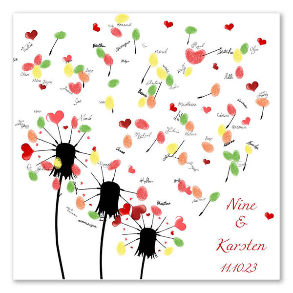 Fingerabdruck-Leinwand - Pusteblume - Fingerabdruck Leinwand