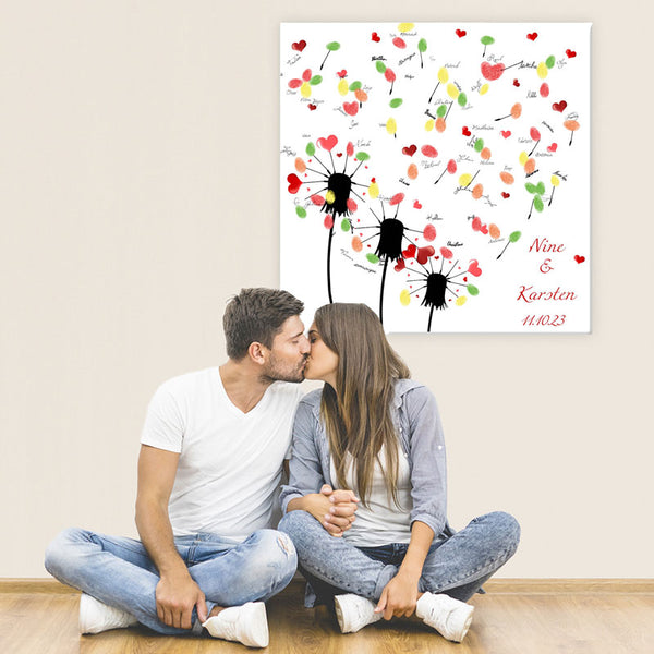 Fingerabdruck-Leinwand - Pusteblume - Fingerabdruck Leinwand