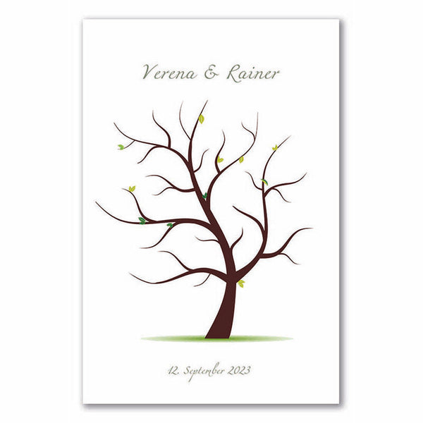 Fingerabdruck-Leinwand - Hochzeitsbaum 2zu3 - Fingerabdruck Leinwand