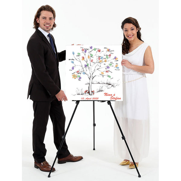 Fingerabdruck-Leinwand - Wedding Tree Vorlage - Fingerabdruck Leinwand