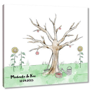 Fingerabdruck-Leinwand - Baum Garten - Fingerabdruck Leinwand