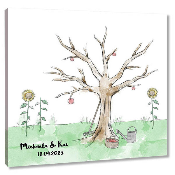 Fingerabdruck-Leinwand - Baum Garten - Fingerabdruck Leinwand