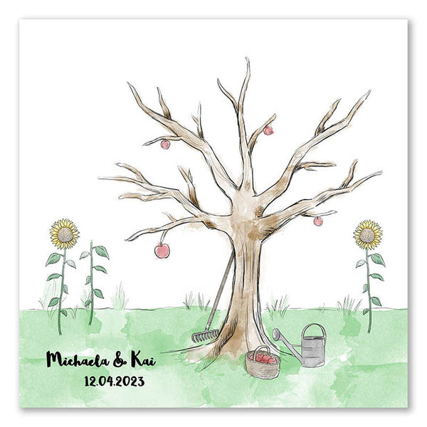 Fingerabdruck-Leinwand - Baum Garten - Fingerabdruck Leinwand