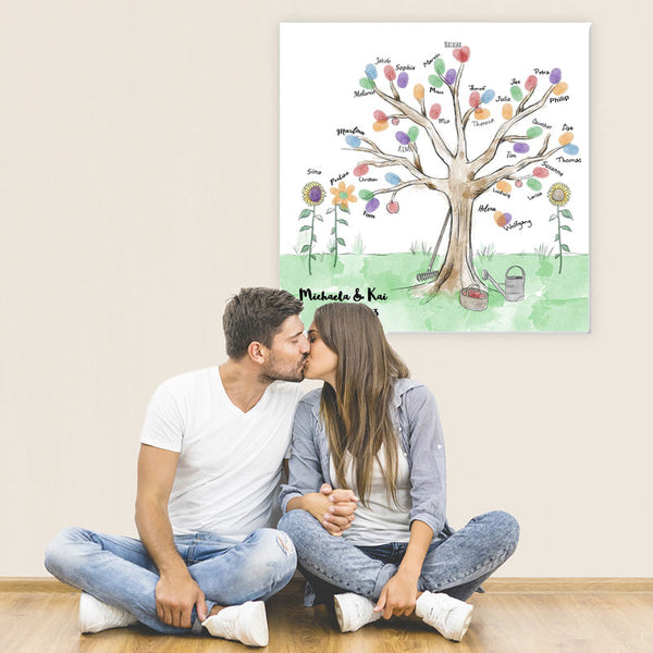 Fingerabdruck-Leinwand - Baum Garten - Fingerabdruck Leinwand