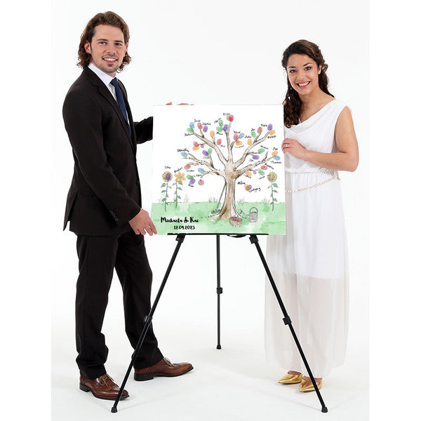 Fingerabdruck-Leinwand - Baum Garten - Fingerabdruck Leinwand