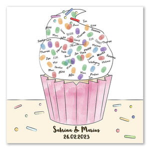 Fingerabdruck-Leinwand - Cupcake - Fingerabdruck Leinwand