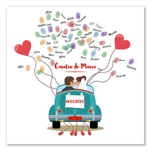 Fingerabdruck-Leinwand - Just Married - Fingerabdruck Leinwand