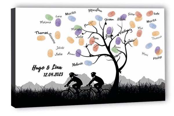 Fingerabdruck-Leinwand - Mountainbike - Fingerabdruck Leinwand