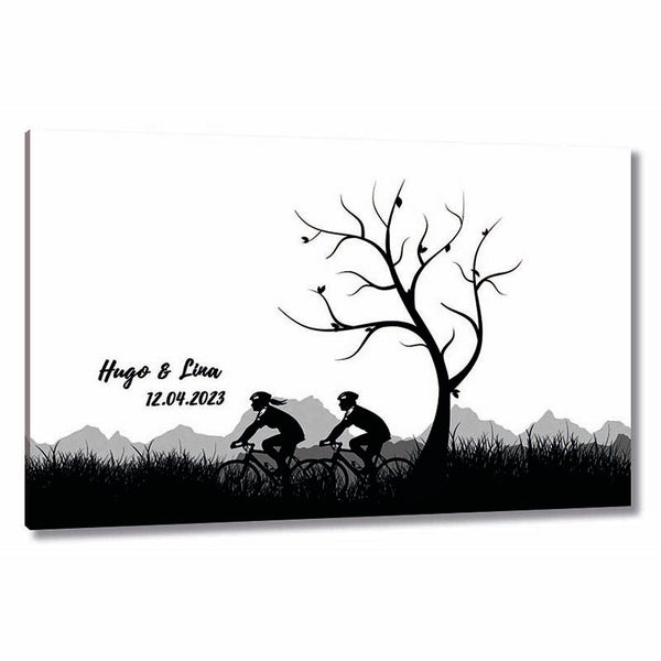 Fingerabdruck-Leinwand - Mountainbike - Fingerabdruck Leinwand