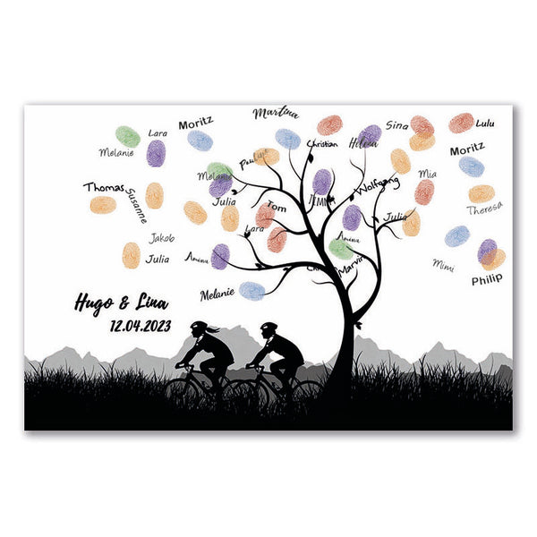 Fingerabdruck-Leinwand - Mountainbike - Fingerabdruck Leinwand