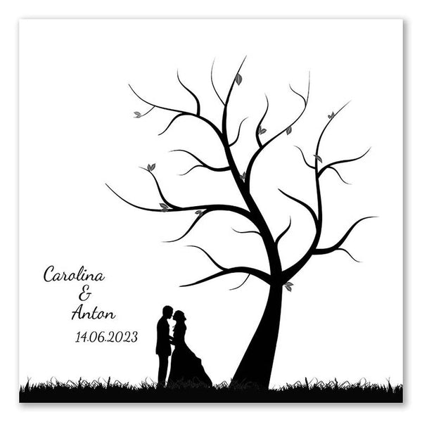 Fingerabdruck-Leinwand - Paarbaum Schwur - Fingerabdruck Leinwand