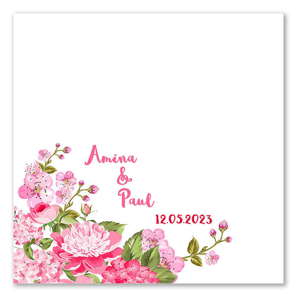 Fingerabdruck-Leinwand - Rosa Blumen - Fingerabdruck Leinwand