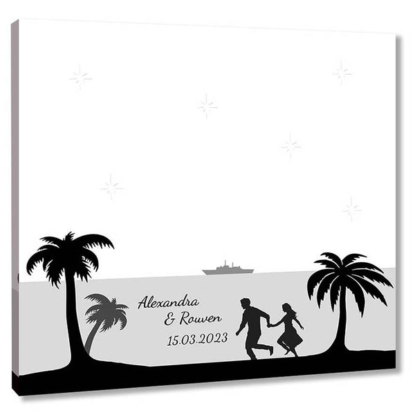 Fingerabdruck-Leinwand - Strandspaziergang - Fingerabdruck Leinwand