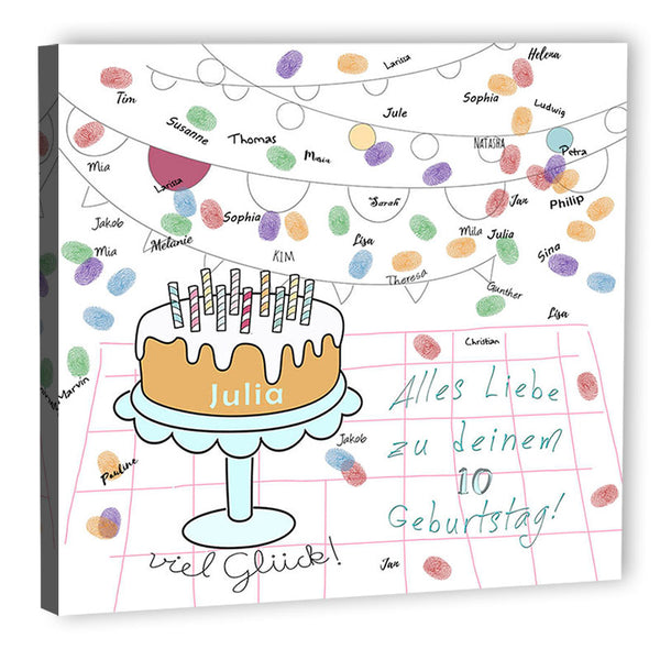 Fingerabdruck-Leinwand - Torte - Fingerabdruck Leinwand