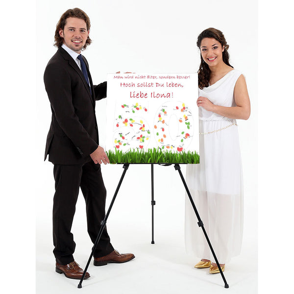 Fingerabdruck-Leinwand - 50. Geburtstag - Fingerabdruck Leinwand