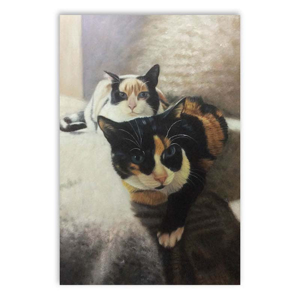 Katzen Portrait auf Leinwand - Ölgemälde