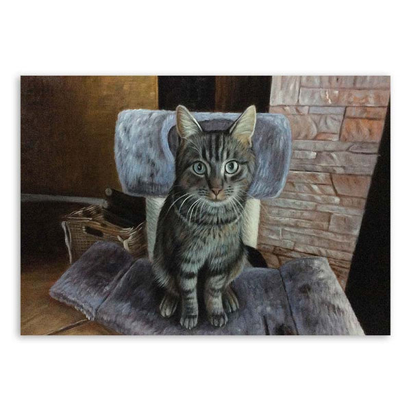 Katzen Portrait auf Leinwand - Ölgemälde