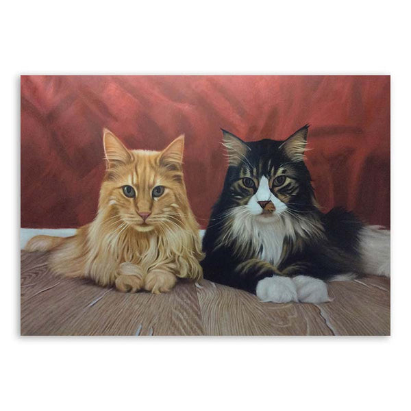 Katzen Portrait auf Leinwand - Ölgemälde
