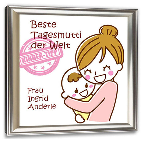 Persönliche Textbotschaft - Beste Tagesmutti quadratisch - Romantische Liebesbotschaft