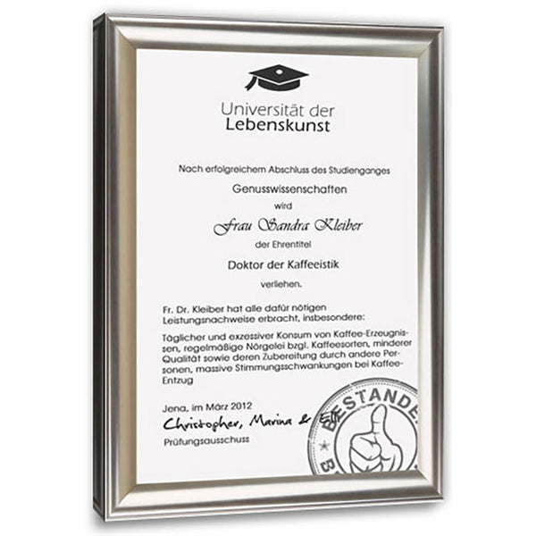 Persönliche Textbotschaft - Doktor - Rahmen gedruckt - Romantische Liebesbotschaft