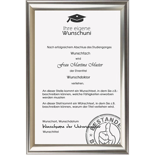 Persönliche Textbotschaft - Doktor - Rahmen gedruckt - Romantische Liebesbotschaft