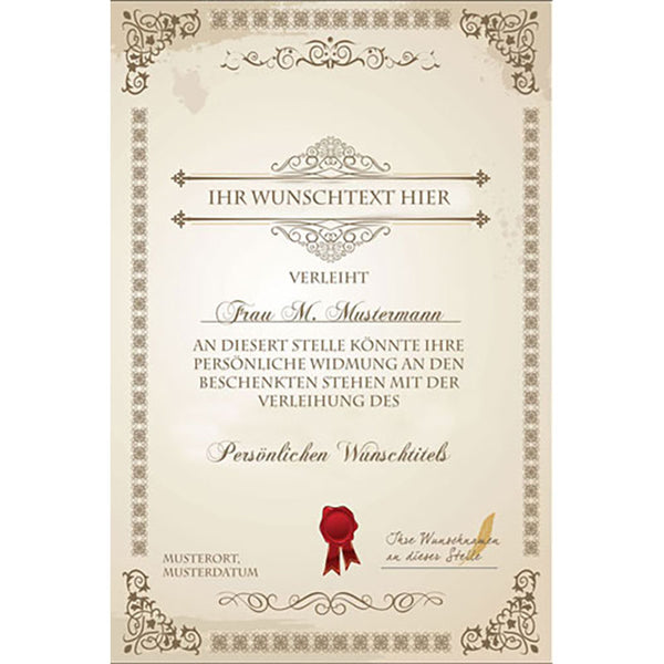 Persönliche Textbotschaft - Hochschule des Lebens - Romantische Liebesbotschaft