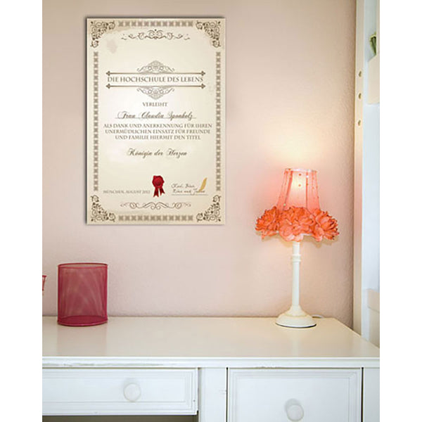 Persönliche Textbotschaft - Hochschule des Lebens - Romantische Liebesbotschaft