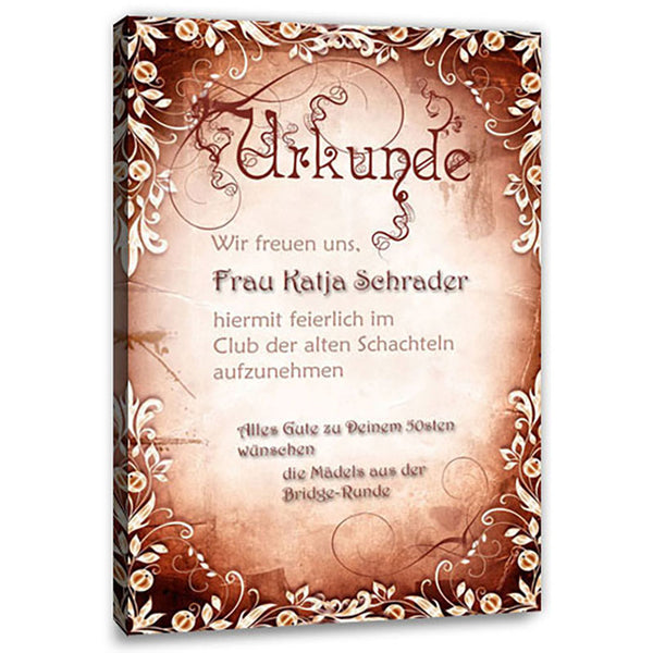 Persönliche Textbotschaft - Urkunde rot - Romantische Liebesbotschaft