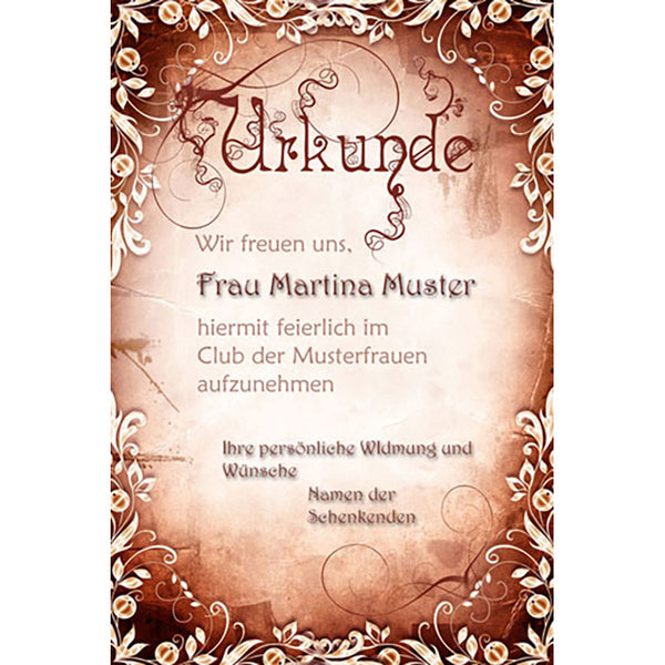 Persönliche Textbotschaft - Urkunde rot - Romantische Liebesbotschaft