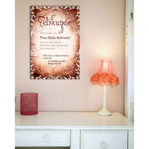 Persönliche Textbotschaft - Urkunde rot - Romantische Liebesbotschaft