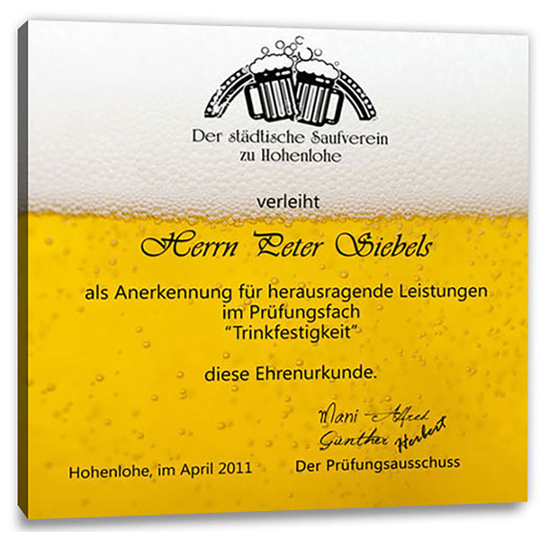 Persönliche Textbotschaft - Trinkfestigkeit quadratisch - Romantische Liebesbotschaft