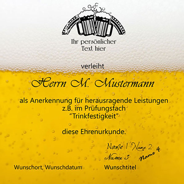 Persönliche Textbotschaft - Trinkfestigkeit quadratisch - Romantische Liebesbotschaft