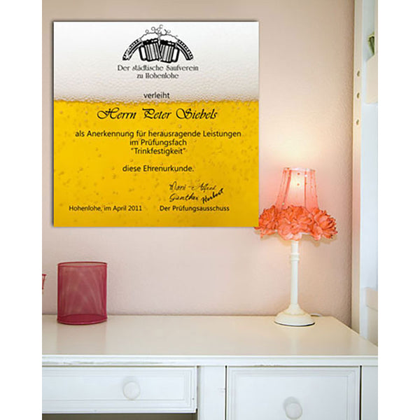 Persönliche Textbotschaft - Trinkfestigkeit quadratisch - Romantische Liebesbotschaft