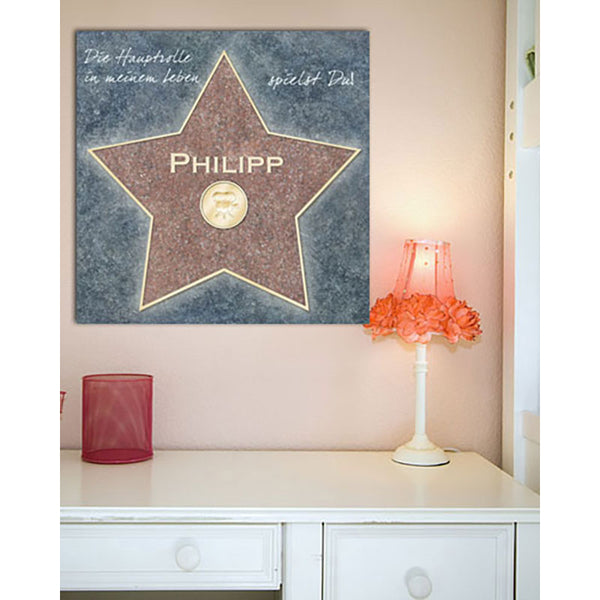 Persönliche Textbotschaft - Walk of fame Film quadratisch - Romantische Liebesbotschaft