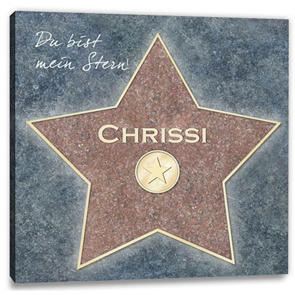 Persönliche Textbotschaft - Walk of fame Stern quadratisch - Romantische Liebesbotschaft