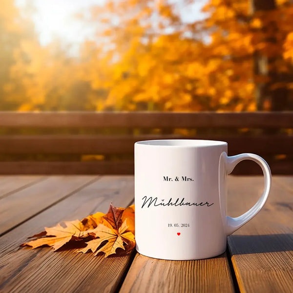 Personalisierte Tasse Hochzeit - Mr and Mrs