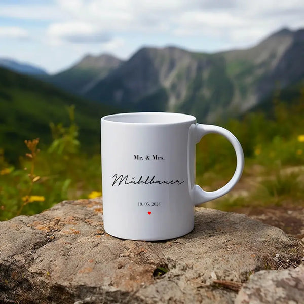 Personalisierte Tasse Hochzeit - Mr and Mrs