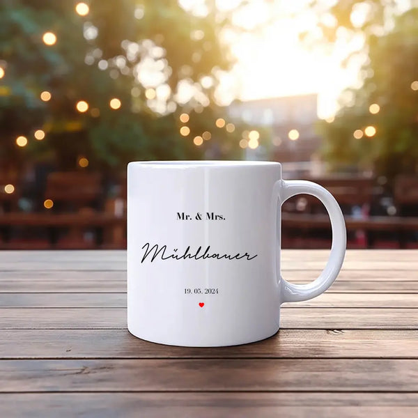 Personalisierte Tasse Hochzeit - Mr and Mrs