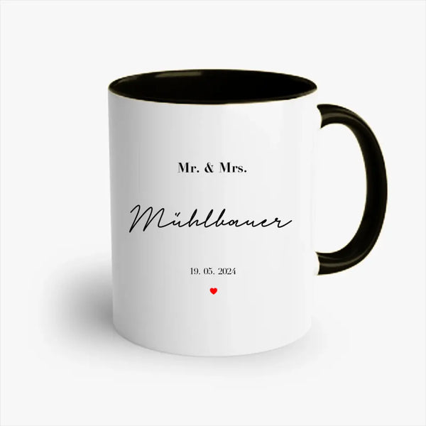 Personalisierte Tasse Hochzeit - Mr and Mrs