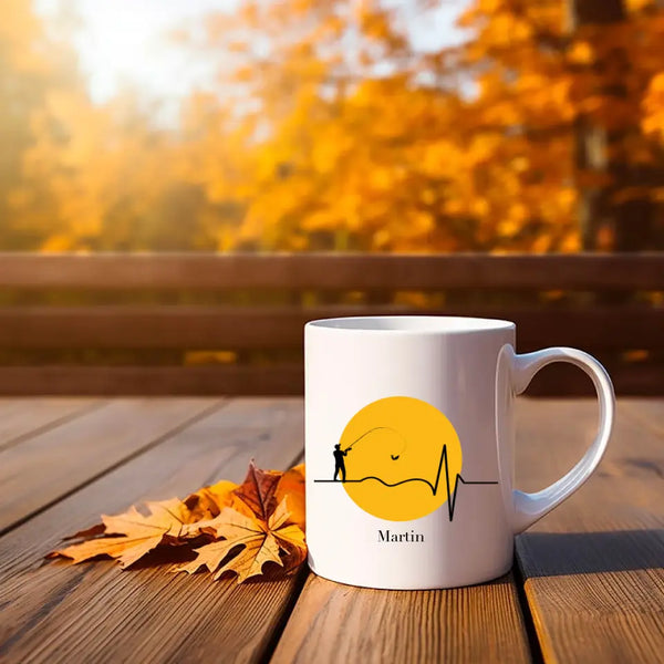 Personalisierte Tasse Angeln - Herzschlag